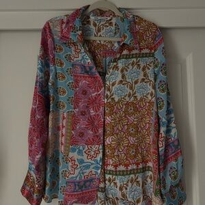 Zara Women's Floral Patchwork Blouse - Multicolor